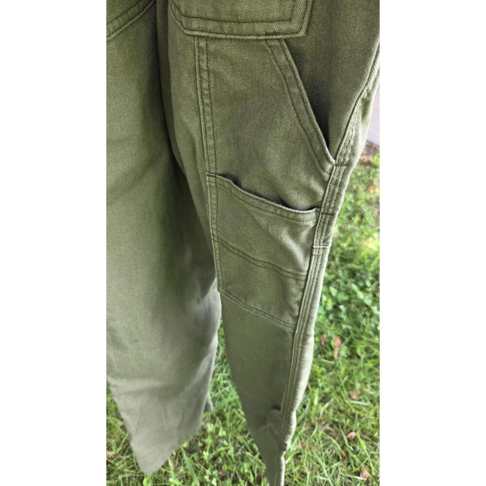 Patagonia Olive Green/army Green Bib Overalls Worn Wear Hemp Canvas - Picture 9 of 16